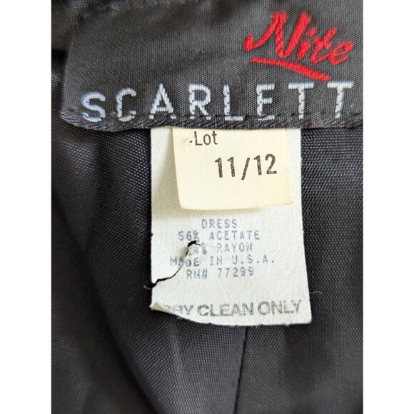 SCARLETT NITE! ELEGANT BLACK RAYON FULL LENGTH, CHIFFON BODICE DRESS! SZ 11/12 - Picture 9 of 10